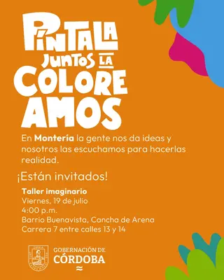Este viernes continúan los talleres imaginarios "Píntala, juntos la Coloreamos". El turno es para el barrio Buenavista en Montería